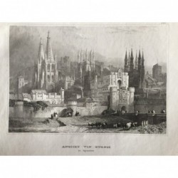 Burgos: Ansicht - Stahlstich, 1860