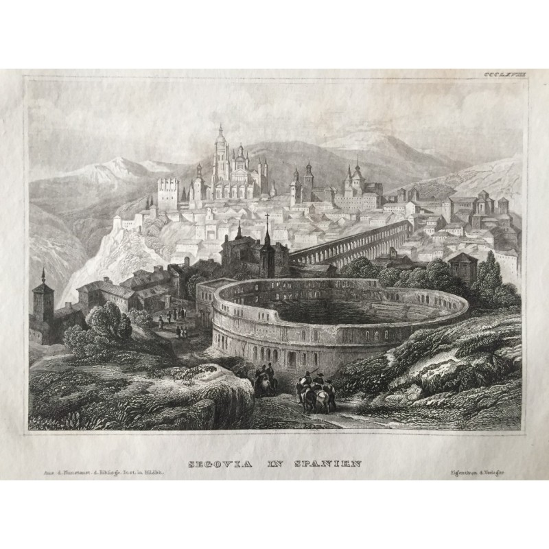 Segovia: Teilansicht - Stahlstich, 1860