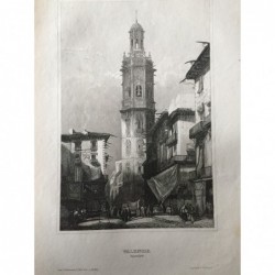 Valencia: Teilansicht - Stahlstich, 1860