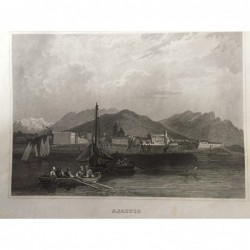 Ajaccio: Gesamtansicht - Stahlstich, 1860