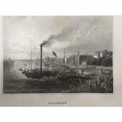 Bordeaux: Teilansicht - Stahlstich, 1860