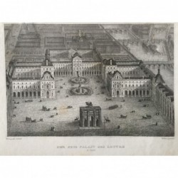 Paris: Ansicht des Louvre - Stahlstich, 1860