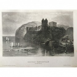 Tancarville: Ansicht - Stahlstich, 1860