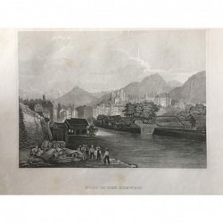 Genf: Teilansicht - Stahlstich, 1860
