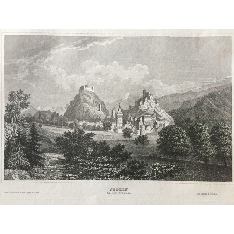Sion: Ansicht - Stahlstich, 1860