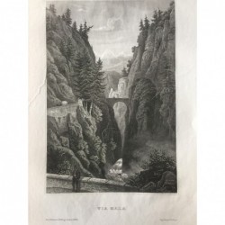 Via Mala: Ansicht - Stahlstich, 1860
