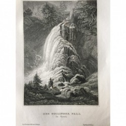 Golling: Ansicht Wasserfall - Stahlstich, 1860