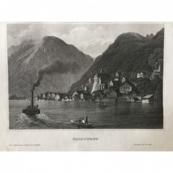 Hallstadt: Ansicht - Stahlstich, 1860