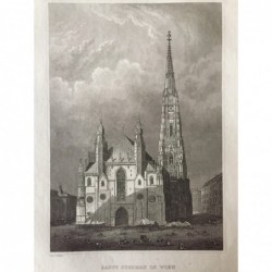 Wien: Ansicht Stephansdom - Stahlstich, 1860