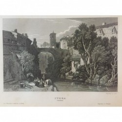 Ivrea: Teilansicht - Stahlstich, 1850