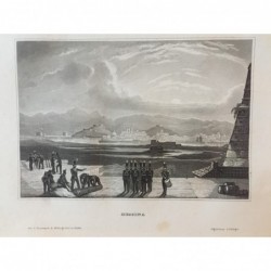 Messina: Gesamtansicht - Stahlstich, 1860