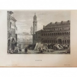 Padua: Teilansicht - Stahlstich, 1860