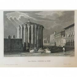 Rom: Ansicht Vestatempel - Stahlstich, 1860