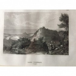 Neapel, Gesamtansicht: Lago d'Averno (Neapel) - Stahlstich, 1850