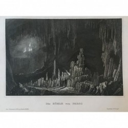 Paros: Innenansicht der Höhle - Stahlstich, 1860