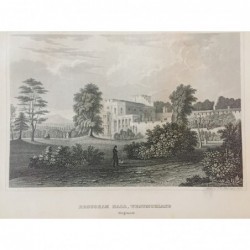 Brougham Hall: Gesamtansicht - Stahlstich, 1860