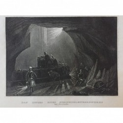 Newcastle: Ansicht Kohleabbau - Stahlstich, 1860