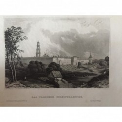 Sergijew Possad: Ansicht Sergiuskloster - Stahlstich, 1860