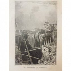 Dannemora: Ansicht Erzbergbau - Stahlstich, 1860