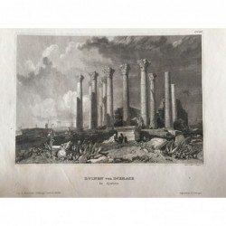 Gerasa: Ansicht der Ruinen - Stahlstich, 1860