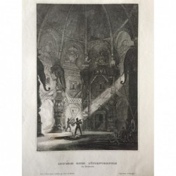 Benares: Innenansicht Tempel - Stahlstich, 1860