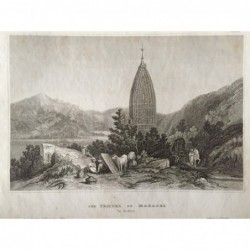 Mahadeo: Ansicht Tempel - Stahlstich, 1860