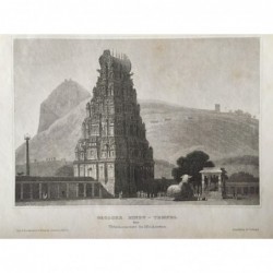 Tritchencore: Ansicht Tempel - Stahlstich, 1860