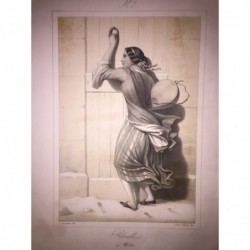 Gabrielle im Winter - Lithographie, 1840