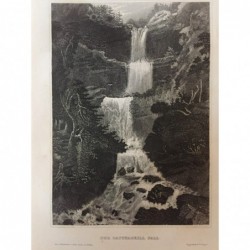 Catterskill Fall: Ansicht - Stahlstich, 1860