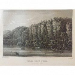 Steilfelsen am Mississippi: Ansicht - Stahlstich, 1860