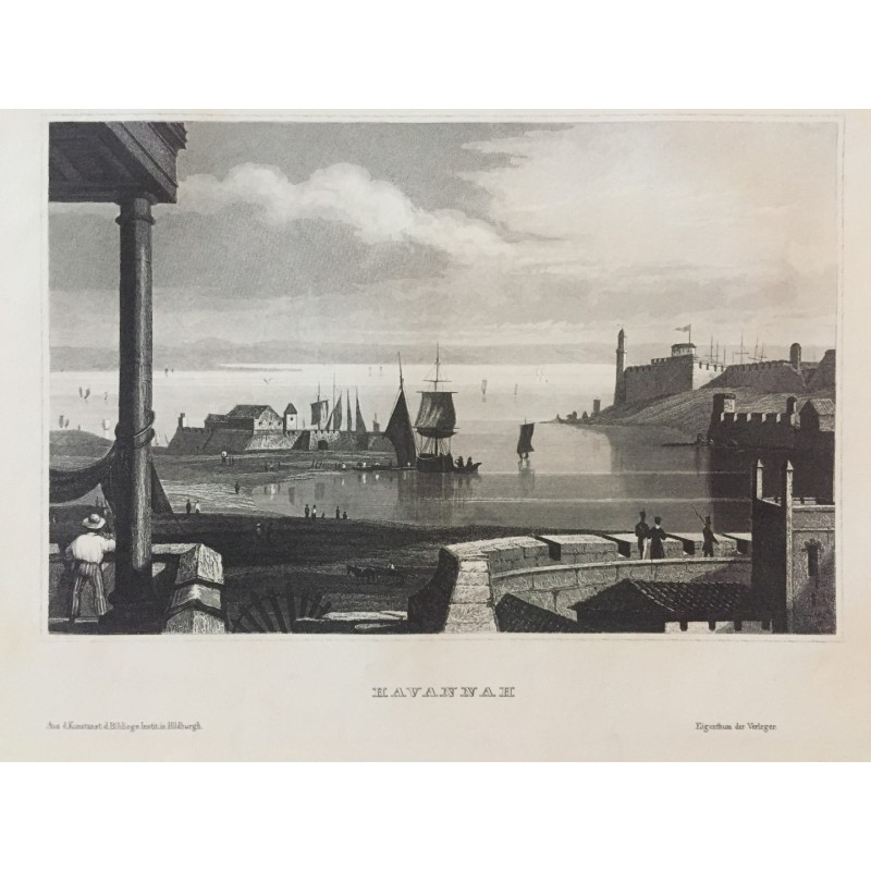 Havanna: Teilansicht - Stahlstich, 1860