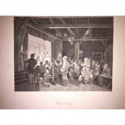 Ländliche Komödie - Stahlstich, 1850