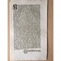 Betr. den Brennholzhandel - Buchdruck, 1741