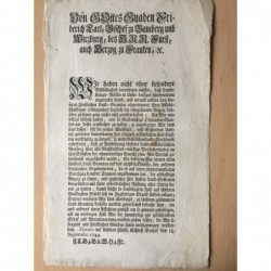 Betr. den Durchzug fremder Truppen - Buchdruck, 1744