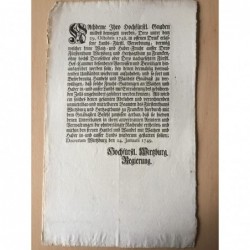 Aufhebung eines Ausfuhrverbotes für Weizen und Hafer - Buchdruck, 1749