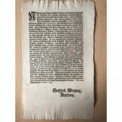 Betr. die Sicherung des Saatgutes - Buchdruck, 1754