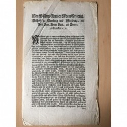 Betr. den An- und Verkauf von Früchten, Mehl, Heu und Stroh - Buchdruck, 1760