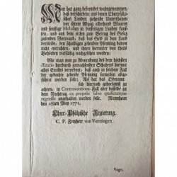 Betr. Zehntabgabe - Buchdruck, 1771