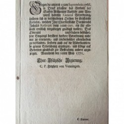 Betr. Verbot der 'Saiffen-Aescherichs-Ausfuhr' - Buchdruck, 1771