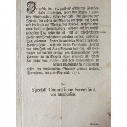 Betr. Franckenthaler Privilegien - Buchdruck, 1771