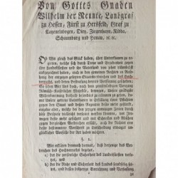 Wilh IX. zu Hessen, Verordnung zum Thema Hochverrat, Kassel 1795 - Buchdruck