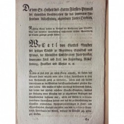Dekret betr. Steuern zum Chausseeunterhalt - Buchdruck, 1808