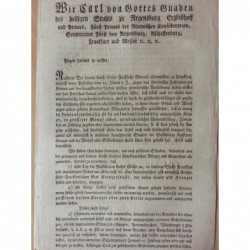 Dekret betr. den übermäßigen Zustrom von Kreuzern - Buchdruck, 1808