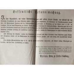 Dekret betr. staatsbürgerliche Pflichten - Buchdruck, 1845