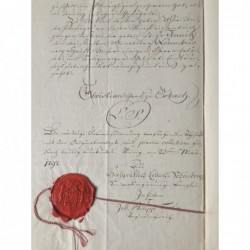 Urkundenabschrift mit Beglaubigung und Siegel - Handschrift, 1797