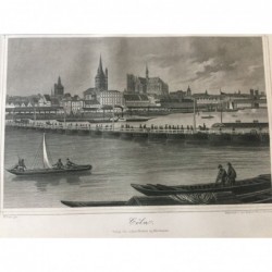 Köln, Gesamtansicht - Stahlstich, 1875