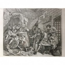 Der Weg des Liederlichen (siebte Platte) - Kupferstich, 1820