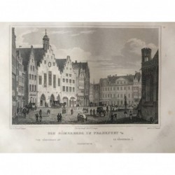 Frankfurt/M., Gesamtansicht: Der Römerberg zu Frankfurt - Stahlstich, 1847