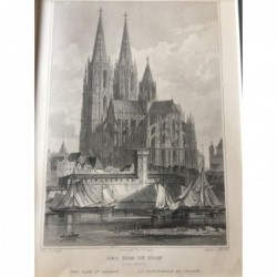 Köln, Außenansicht: Der Dom in Cöln, (vollendet) - Stahlstich, 1847