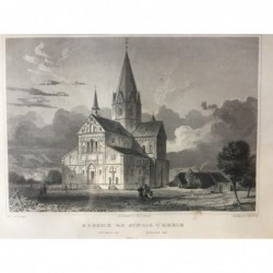 Sinzig, Außenansicht: Kirche zu Sinzig a. Rhein - Stahlstich, 1847